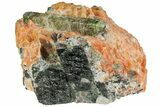 Huge, Apatite Crystals in Orange Calcite - Yates Mine, Quebec #152176-1
